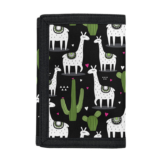 Cactus And Llama Pattern Print Trifold Wallet