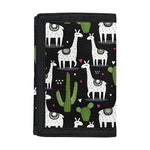 Cactus And Llama Pattern Print Trifold Wallet