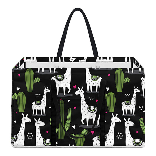 Cactus And Llama Pattern Print Utility Tote Bag
