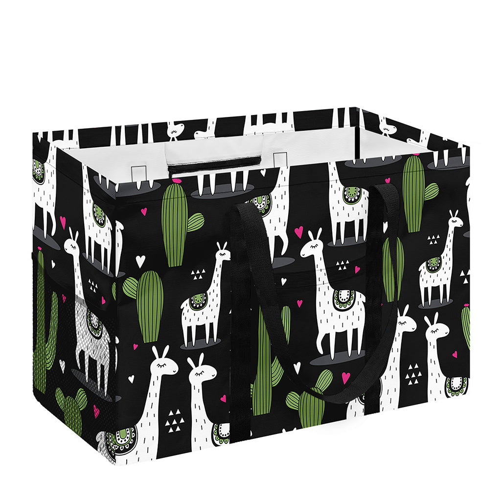 Cactus And Llama Pattern Print Utility Tote Bag