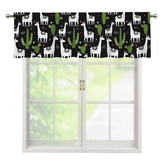 Cactus And Llama Pattern Print Window Valance