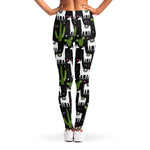 Cactus And Llama Pattern Print Women's Leggings