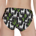 Cactus And Llama Pattern Print Women's Panties