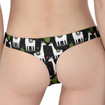 Cactus And Llama Pattern Print Women's Thong