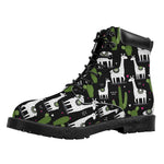 Cactus And Llama Pattern Print Work Boots