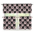 Caduceus Pattern Print 3 Piece Kitchen Curtains