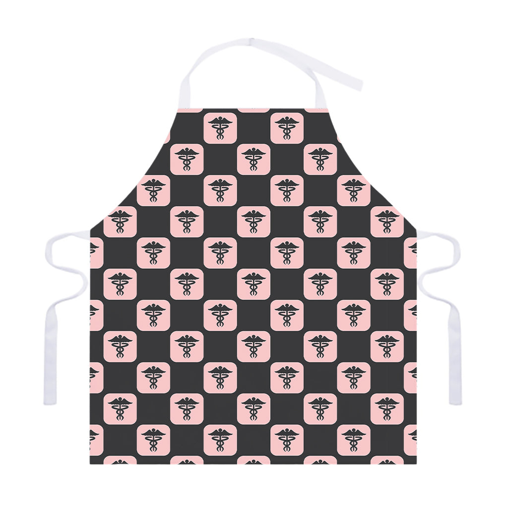 Caduceus Pattern Print Adjustable Apron