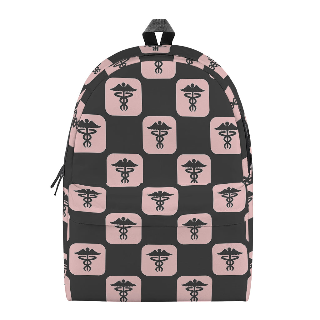 Caduceus Pattern Print Backpack