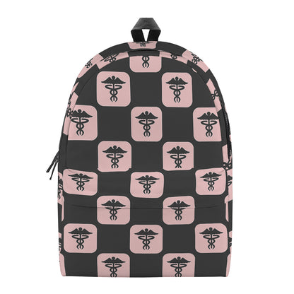 Caduceus Pattern Print Backpack
