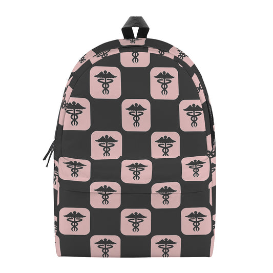Caduceus Pattern Print Backpack