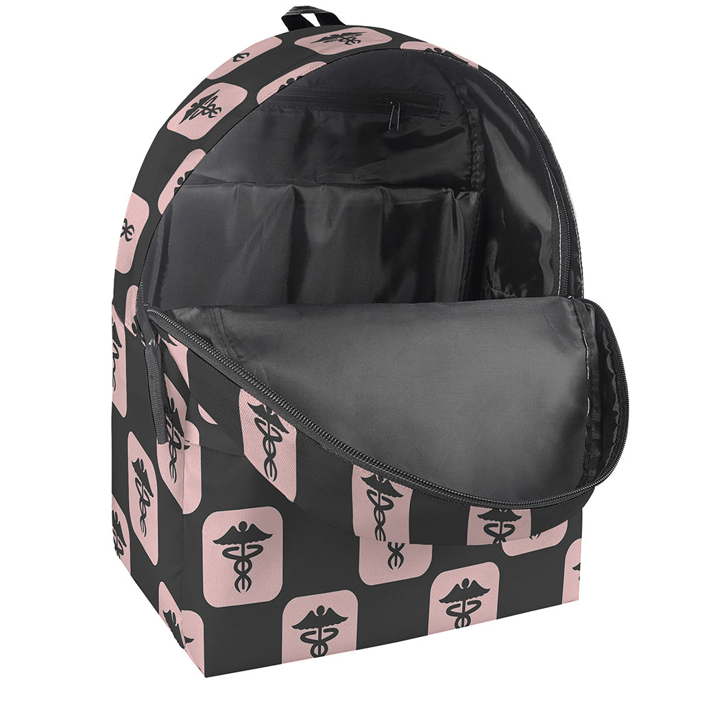Caduceus Pattern Print Backpack