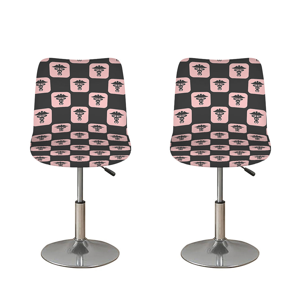 Caduceus Pattern Print Bar Stool Covers