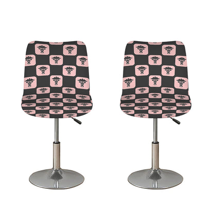 Caduceus Pattern Print Bar Stool Covers