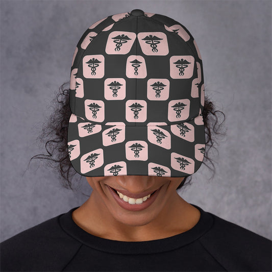 Caduceus Pattern Print Baseball Cap