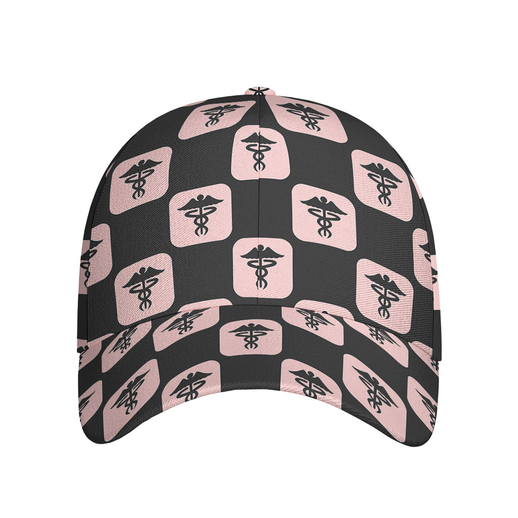 Caduceus Pattern Print Baseball Cap