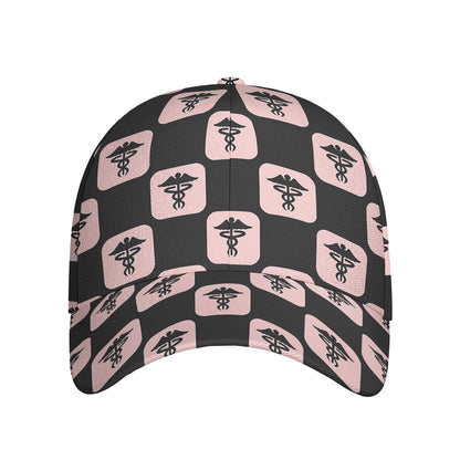 Caduceus Pattern Print Baseball Cap