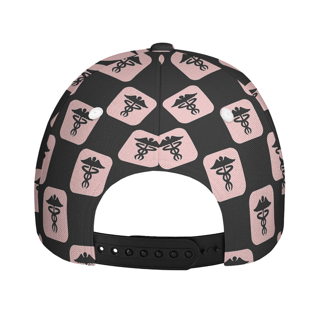 Caduceus Pattern Print Baseball Cap