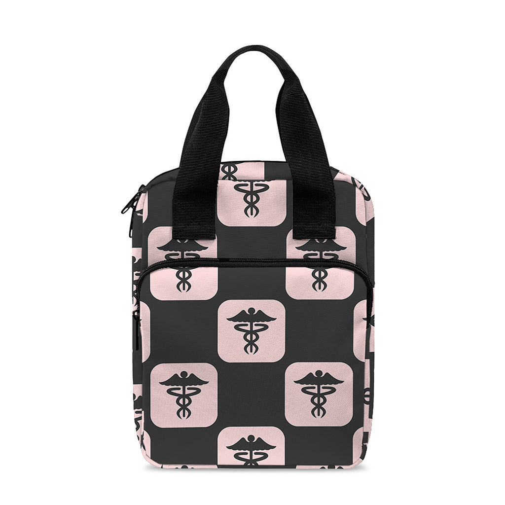 Caduceus Pattern Print Bible Tote Bag