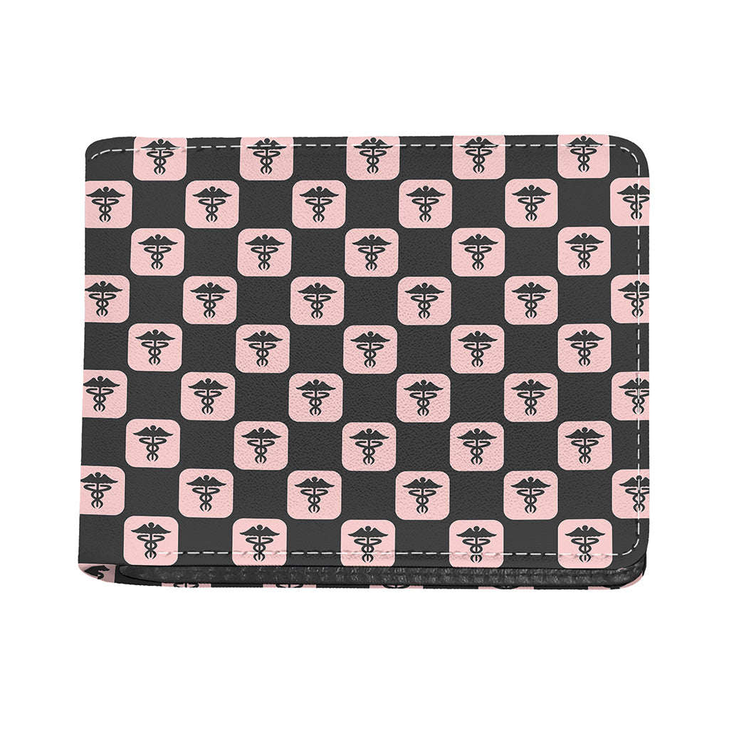Caduceus Pattern Print Bifold Wallet