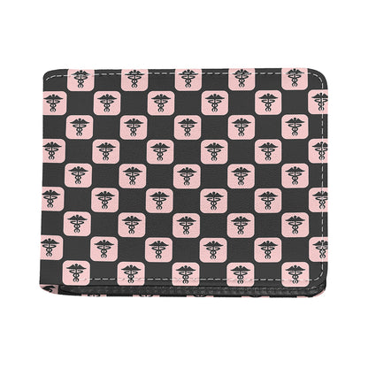 Caduceus Pattern Print Bifold Wallet