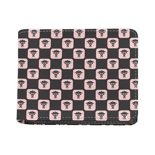 Caduceus Pattern Print Bifold Wallet