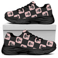 Caduceus Pattern Print Black Chunky Shoes