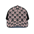 Caduceus Pattern Print Black Mesh Trucker Hat