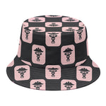 Caduceus Pattern Print Bucket Hat