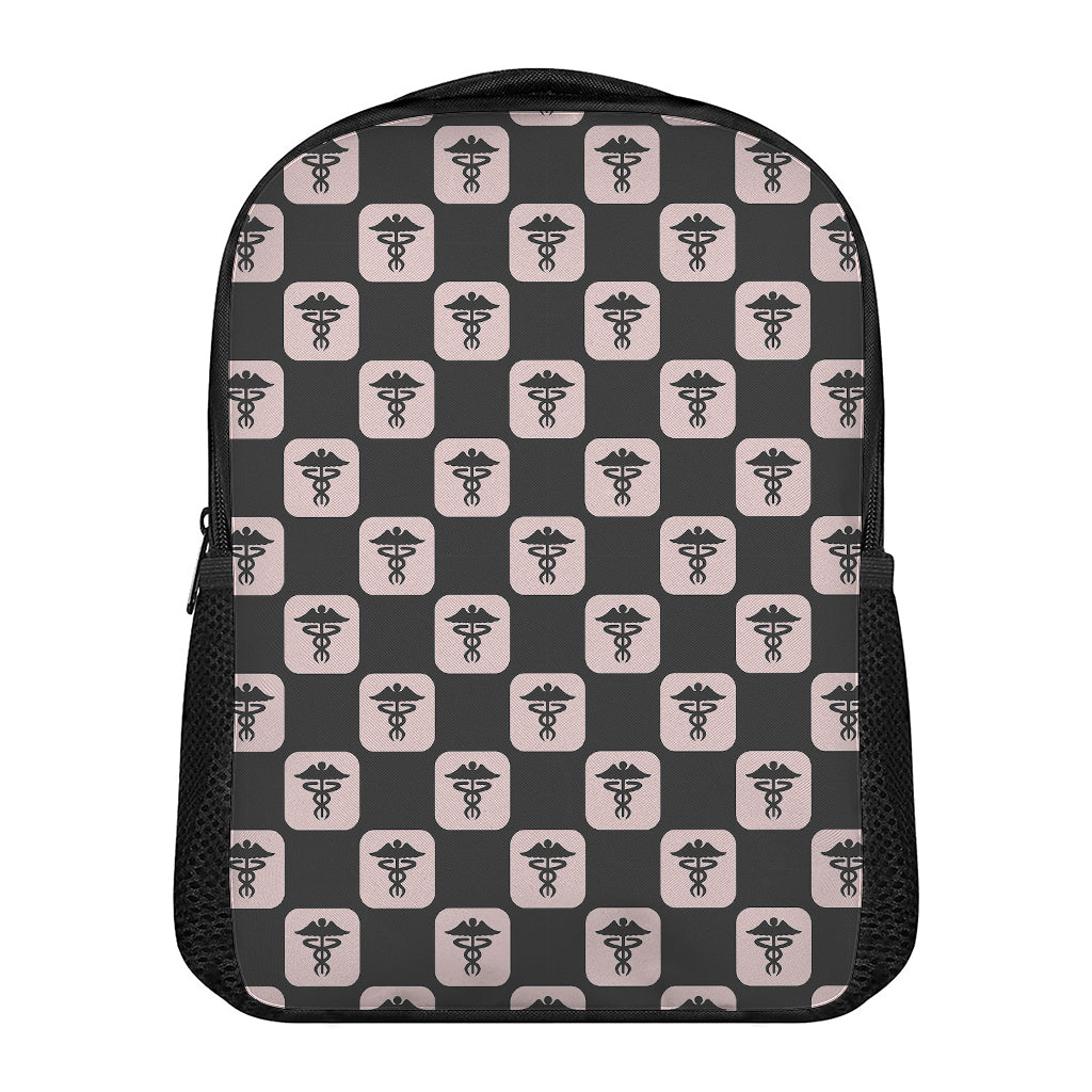 Caduceus Pattern Print Casual Backpack