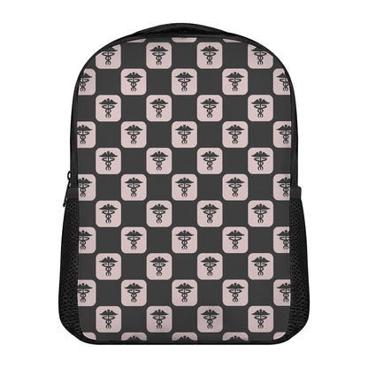Caduceus Pattern Print Casual Backpack