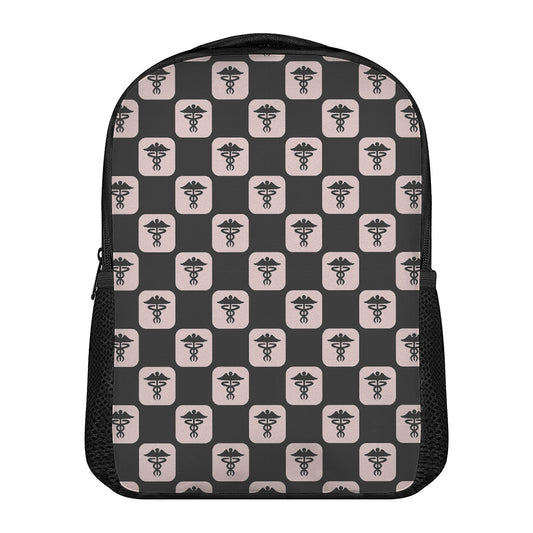 Caduceus Pattern Print Casual Backpack