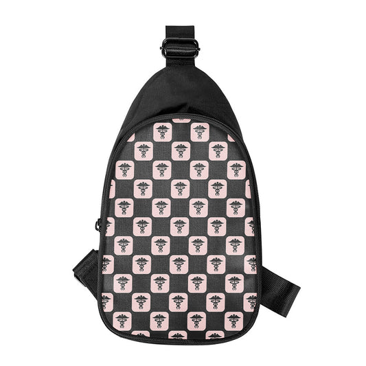 Caduceus Pattern Print Chest Bag