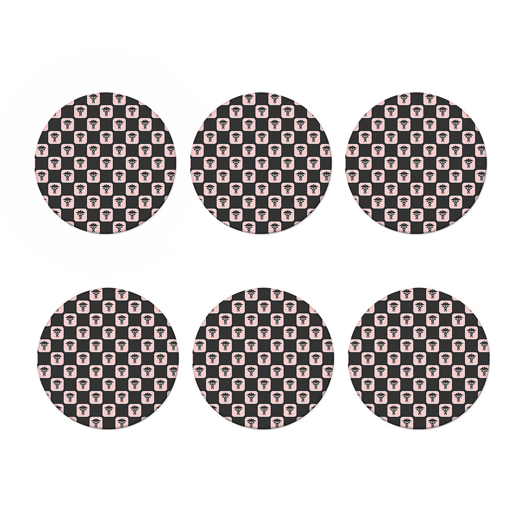 Caduceus Pattern Print Coaster Set