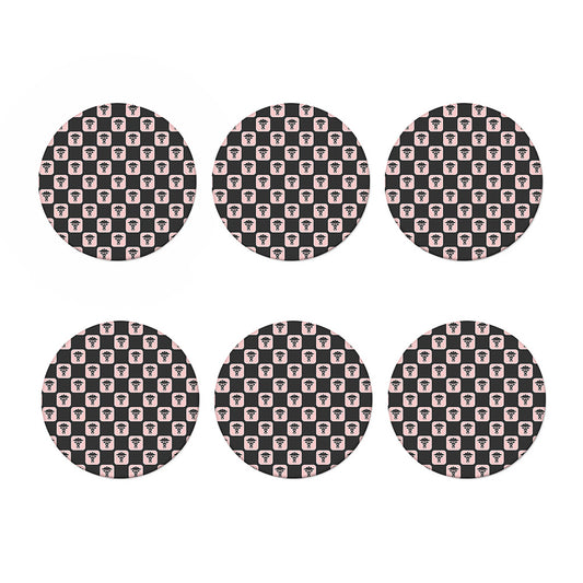 Caduceus Pattern Print Coaster Set