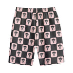Caduceus Pattern Print Cotton Shorts