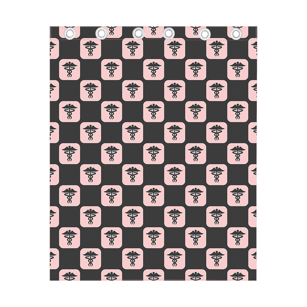 Caduceus Pattern Print Curtain
