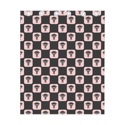 Caduceus Pattern Print Curtain