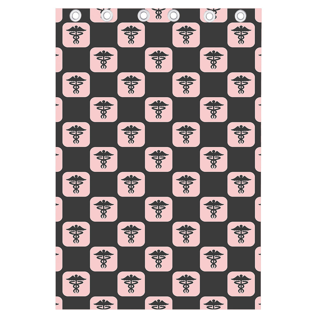 Caduceus Pattern Print Curtain