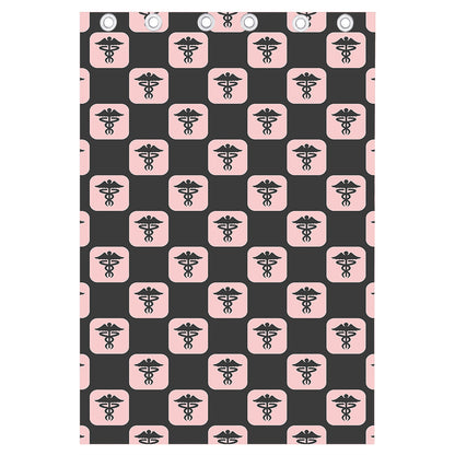 Caduceus Pattern Print Curtain