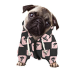 Caduceus Pattern Print Dog Zip Up Hoodie