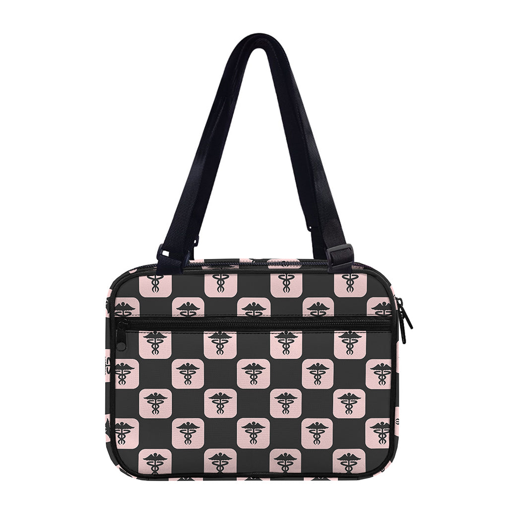 Caduceus Pattern Print Double Strap Bible Bag