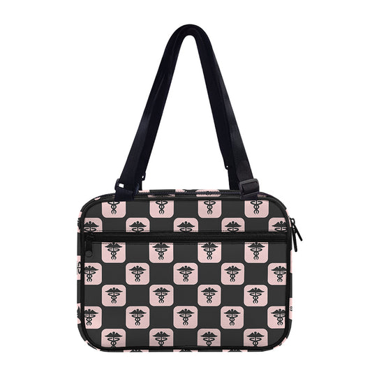 Caduceus Pattern Print Double Strap Bible Bag