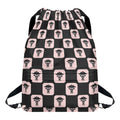 Caduceus Pattern Print Drawstring Backpack