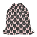 Caduceus Pattern Print Drawstring Bag