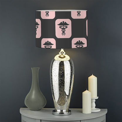 Caduceus Pattern Print Drum Lamp Shade