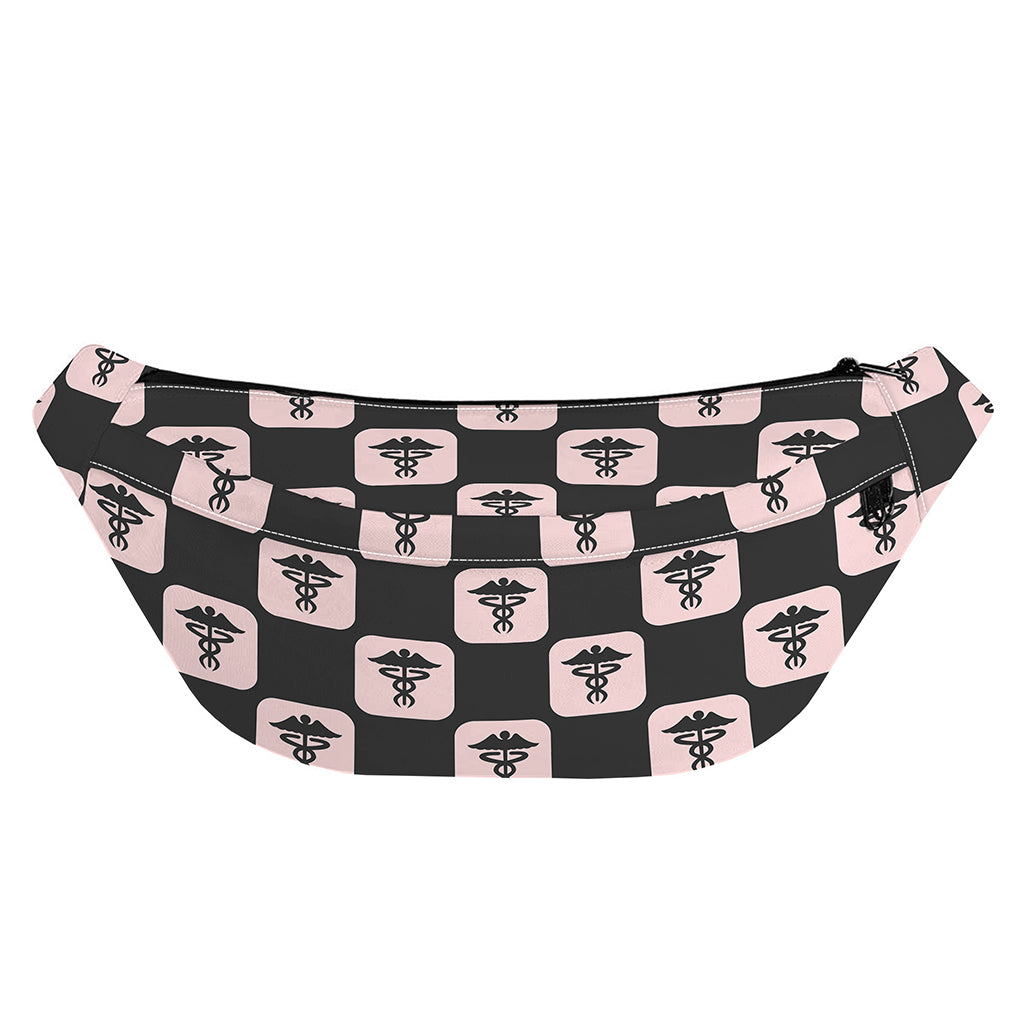 Caduceus Pattern Print Fanny Pack