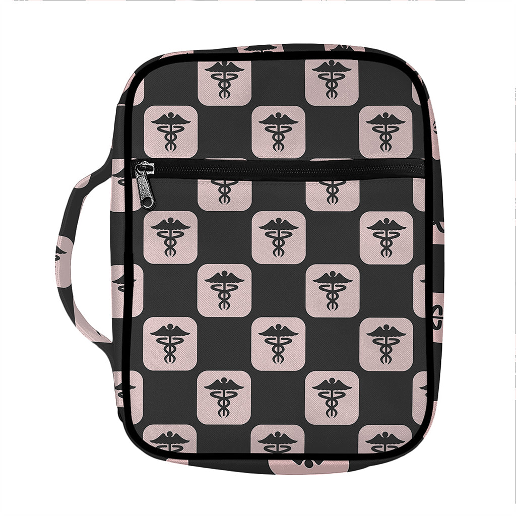 Caduceus Pattern Print Front Pocket Bible Bag