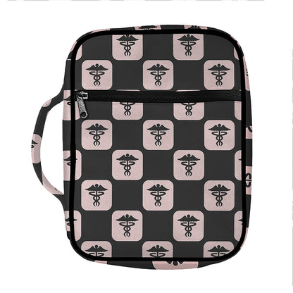 Caduceus Pattern Print Front Pocket Bible Bag