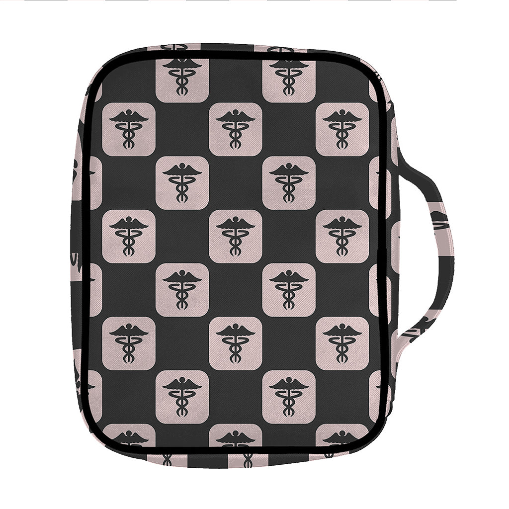 Caduceus Pattern Print Front Pocket Bible Bag