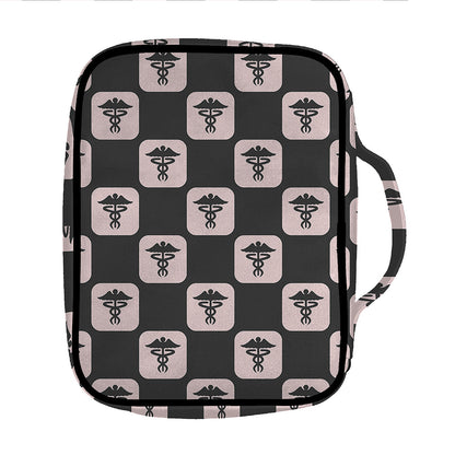 Caduceus Pattern Print Front Pocket Bible Bag
